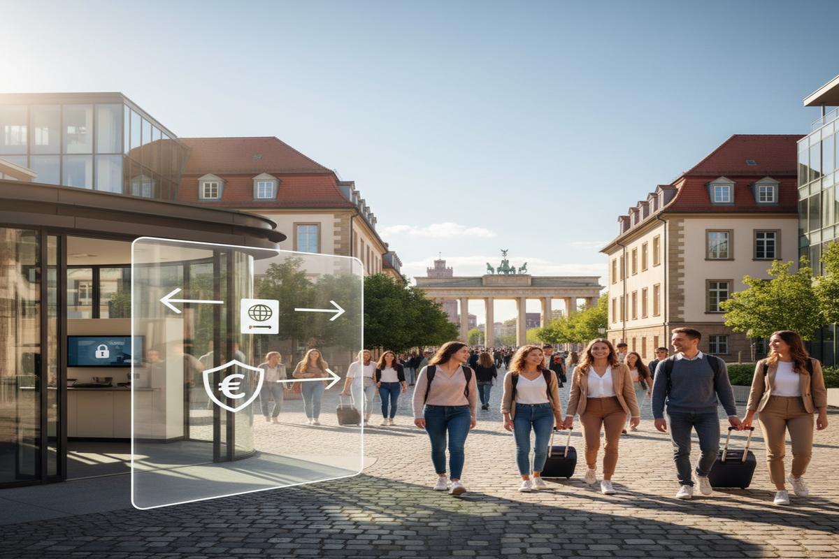 Almanya için bloke banka hesabı açma adımlarını gösteren rehber görseli