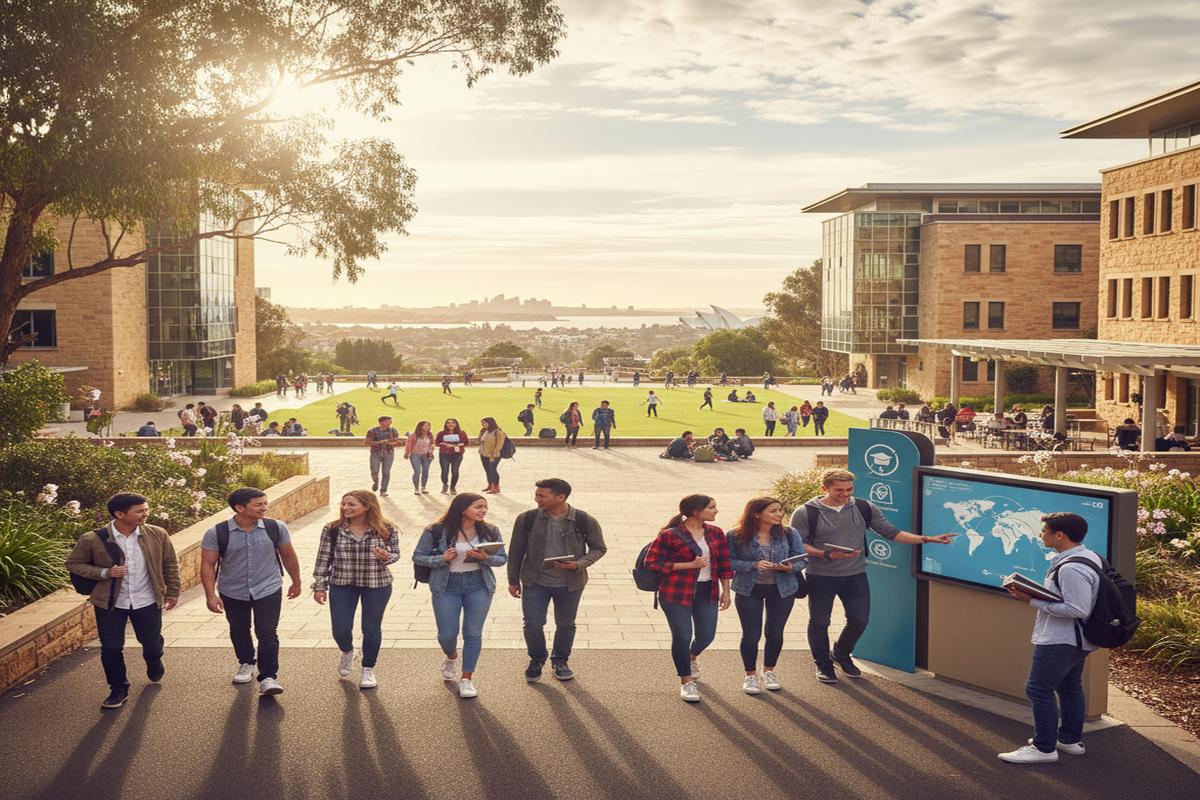 Avustralya'da eğitim alan uluslararası öğrenciler kampüste