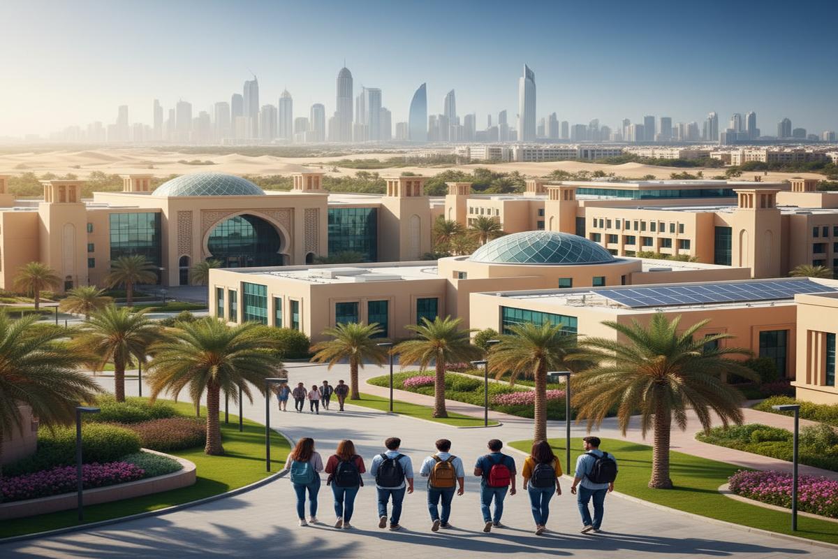 Birleşik Arap Emirlikleri'nde modern bir okul binası