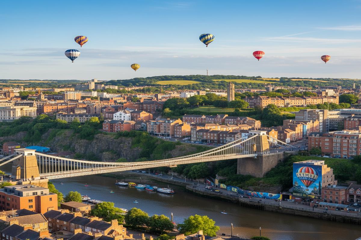 Bristol şehir manzarası ve ikonik yapılar