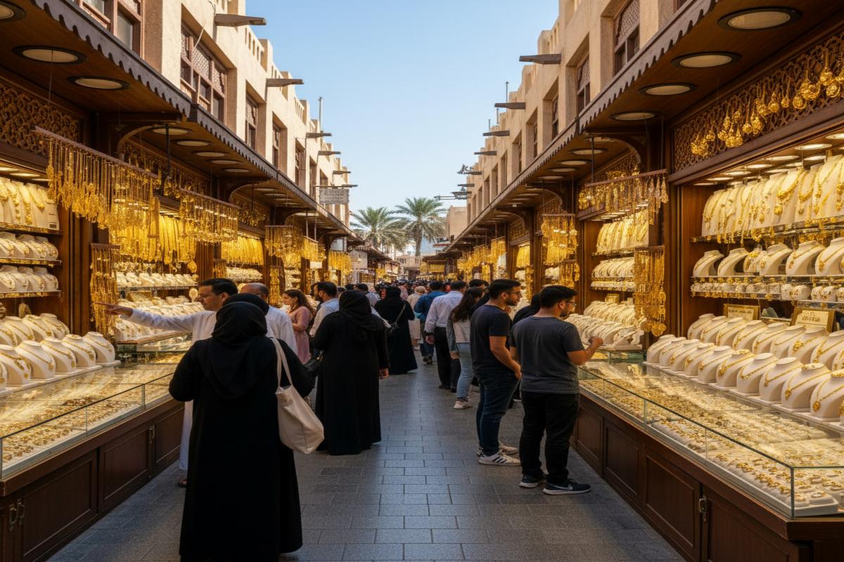 Dubai Altın Pazarında altın takıların satışı