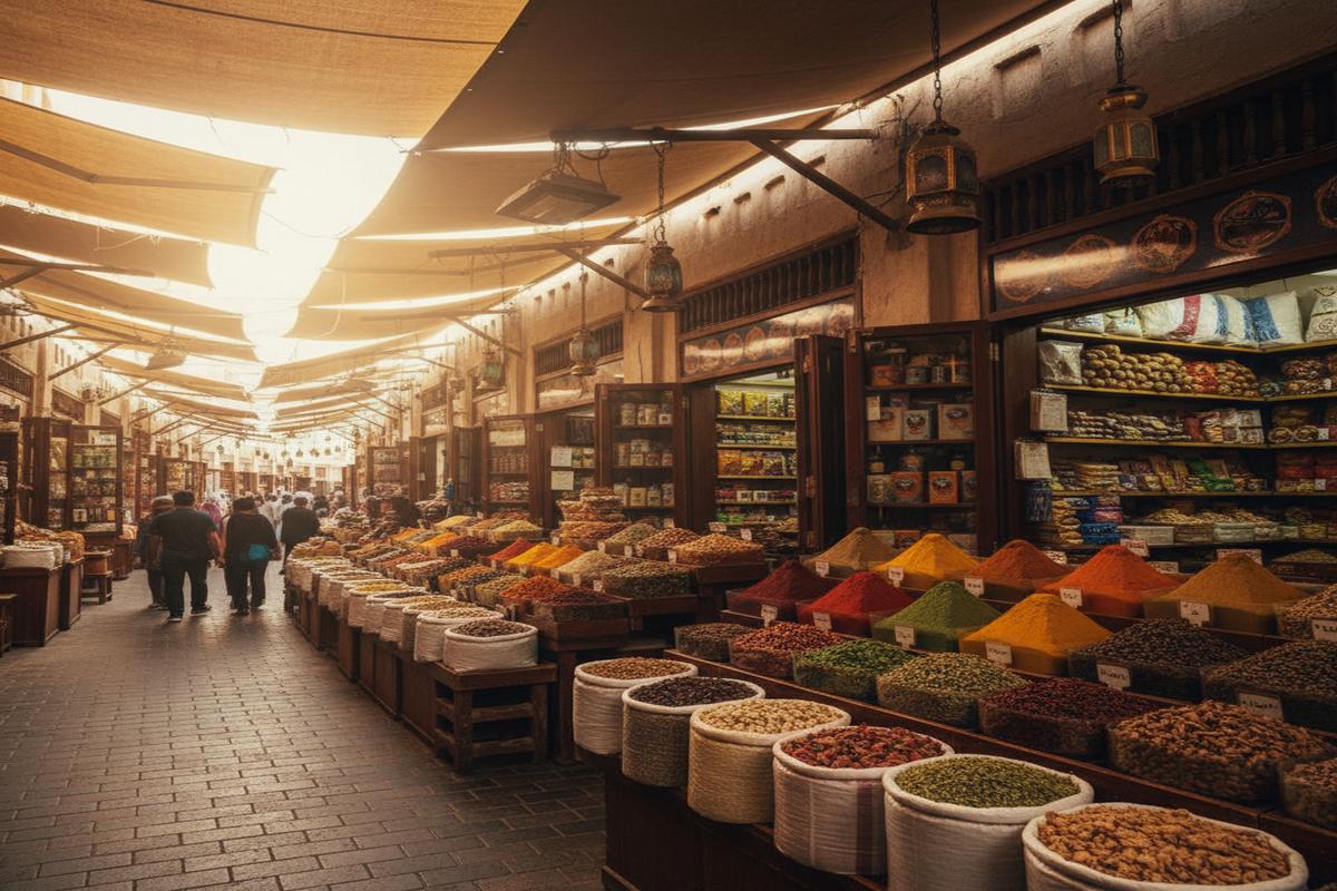 Dubai Baharat Çarşısı'nda rengarenk baharat tezgahları