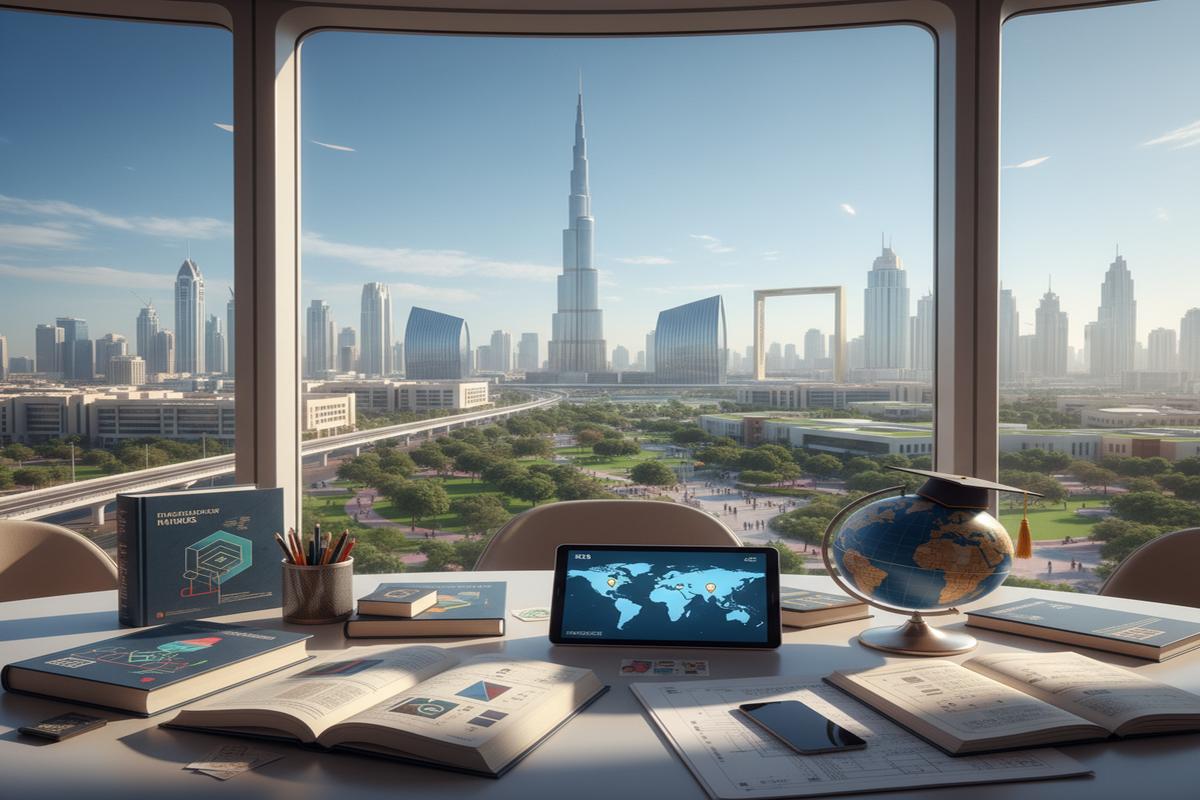 Dubai’de eğitim alan uluslararası öğrenciler ve modern kampüs ortamı