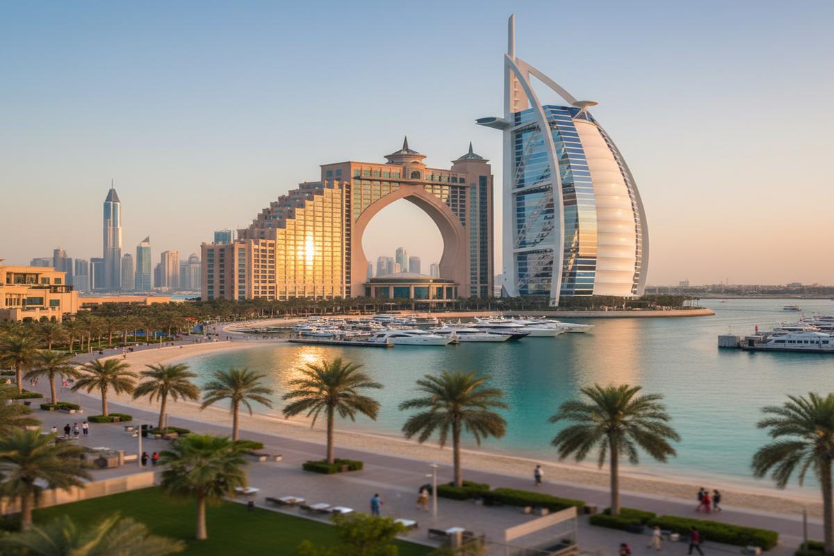 Dubai'de modern ve lüks bir otel manzarası