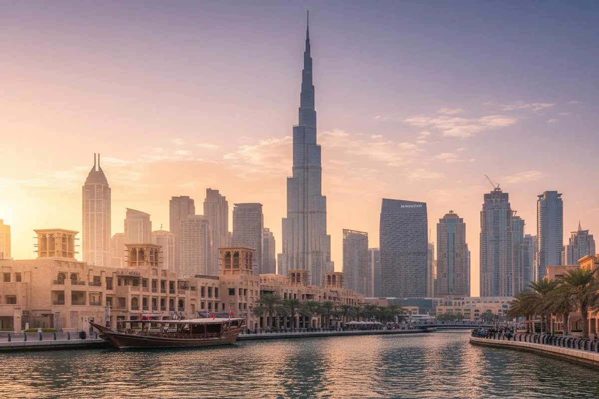 Dubai'nin modern gökdelenleri ve tarihi yapıları