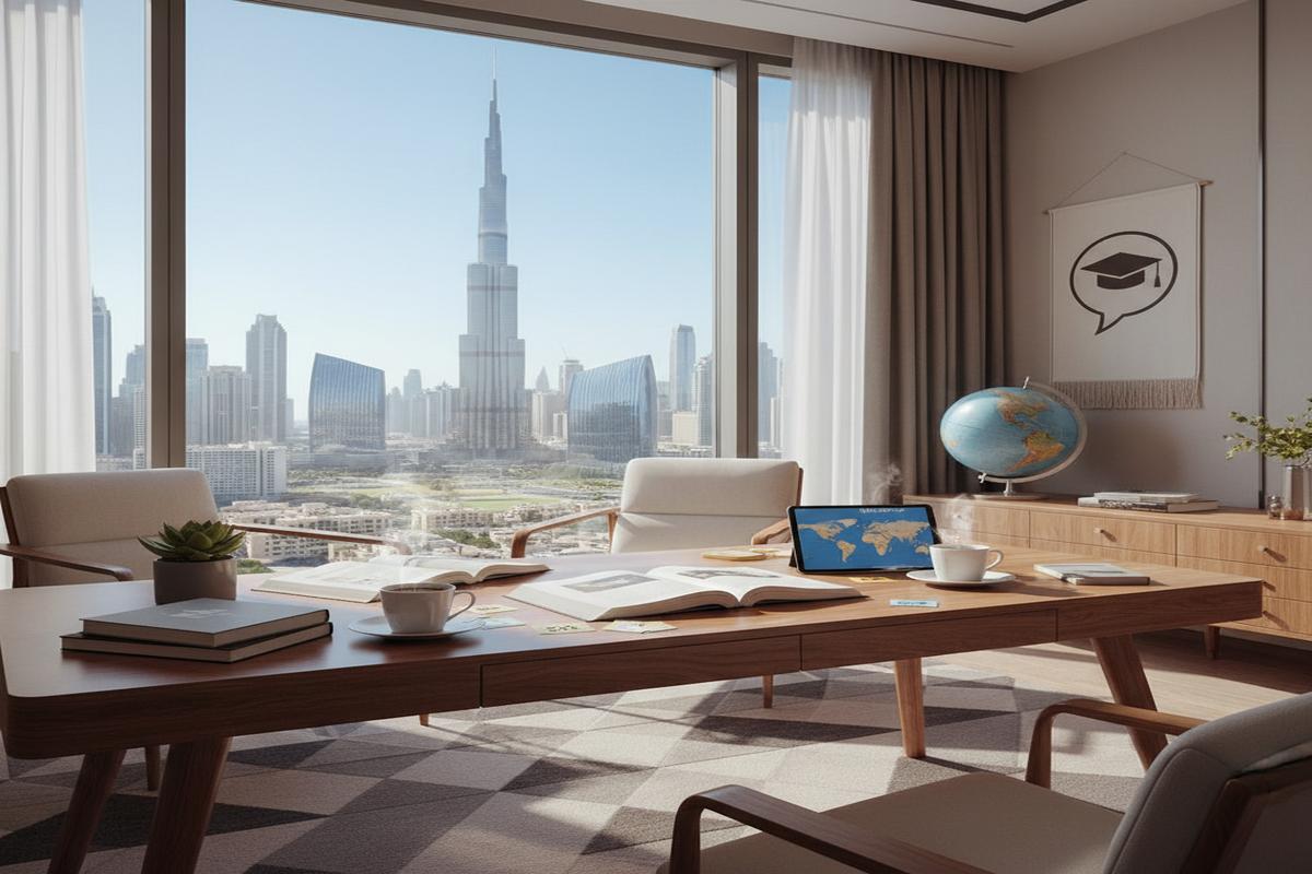 Dubai’de dil eğitimi sırasında İngilizce sınavlarına hazırlanan öğrenciler