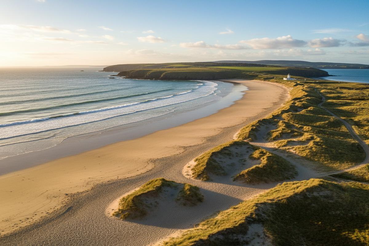 Dublin yakınındaki popüler ve temiz plajların manzarası