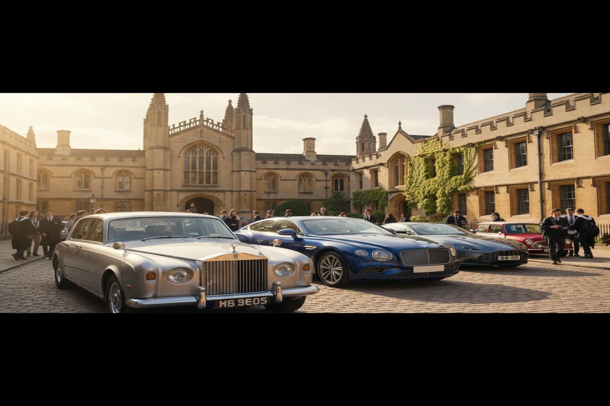 Bir arada park etmiş lüks İngiliz otomobil markaları