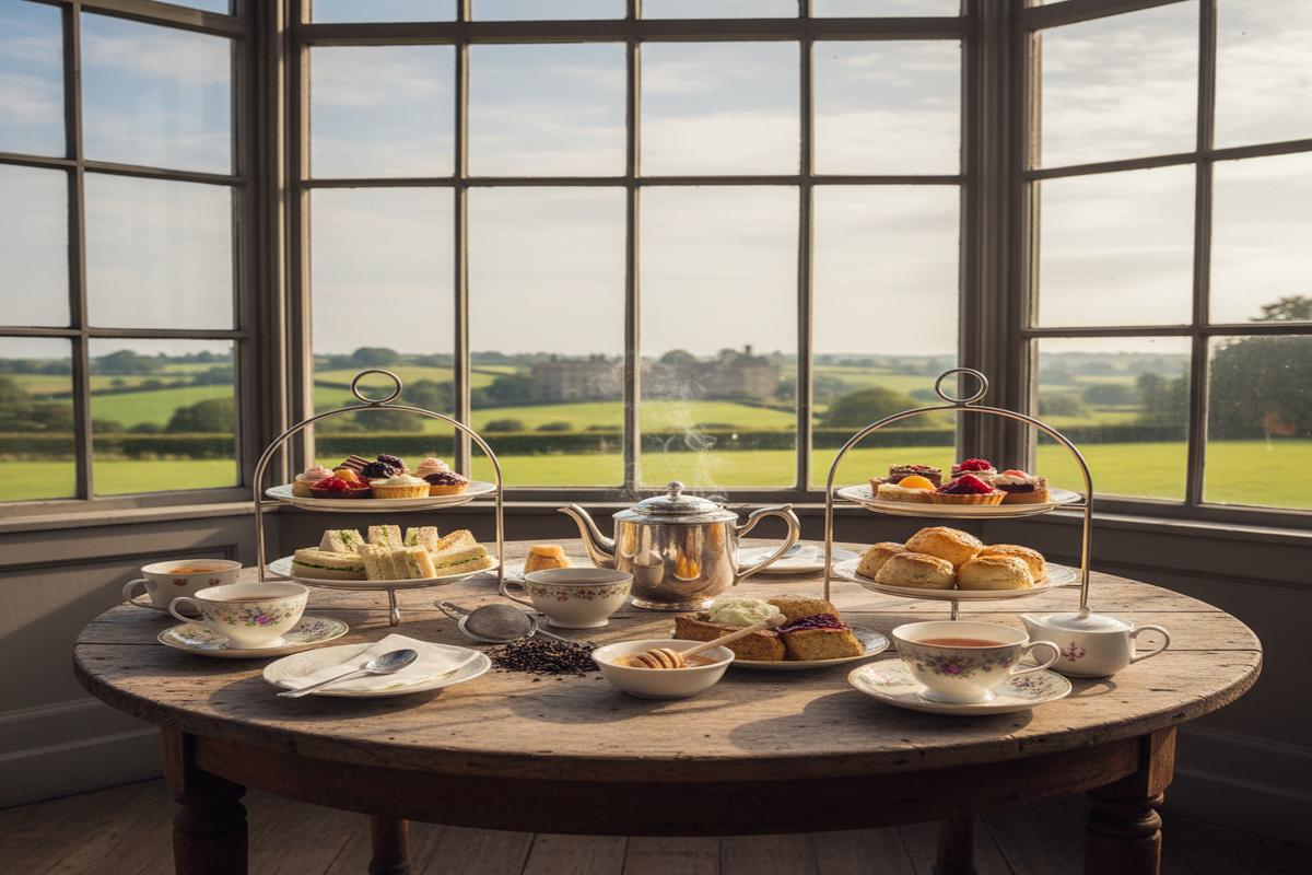 İngiltere geleneksel 5 çayı ve çay kültürü sunumu