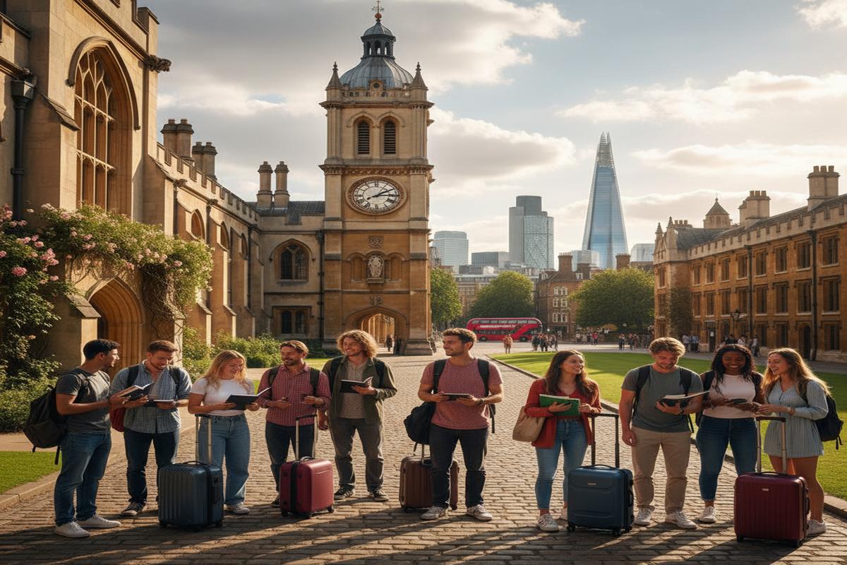 İngiltere dil okulu girişinde dışarıdan görüntü