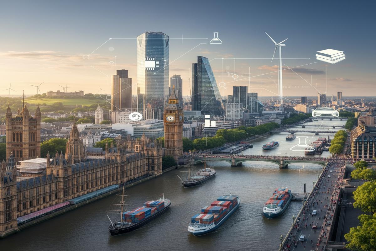 İngiltere ekonomisini ve ticaretini özetleyen görsel