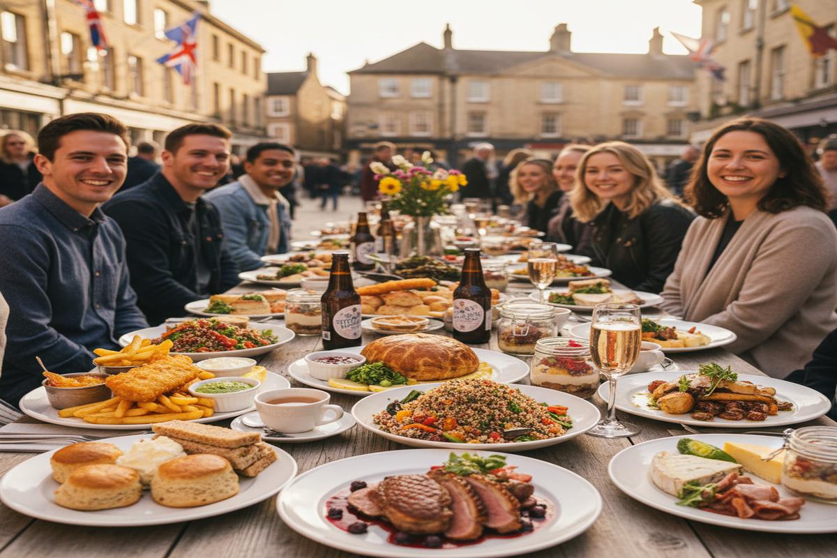 Modern İngiltere yemek kültürünü yansıtan geleneksel İngiliz sofrası
