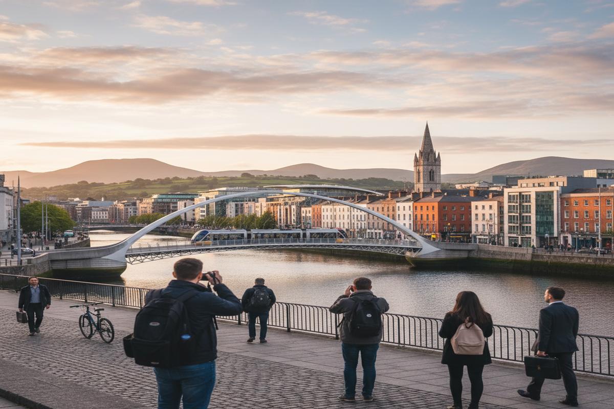 İrlanda'da ekonomik yaşam ve modern şehir görünümü