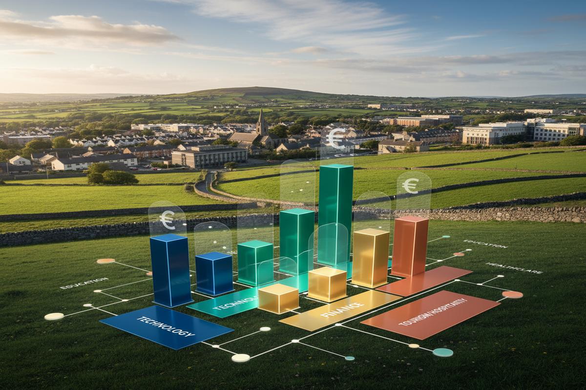 İrlanda'da sektörlere göre maaş ve iş fırsatları grafiği