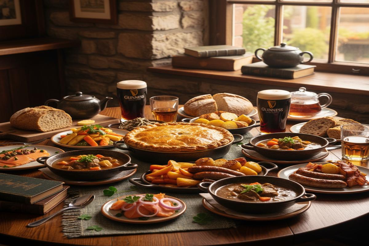 İrlanda mutfağına özgü yemekler ve masa düzeni