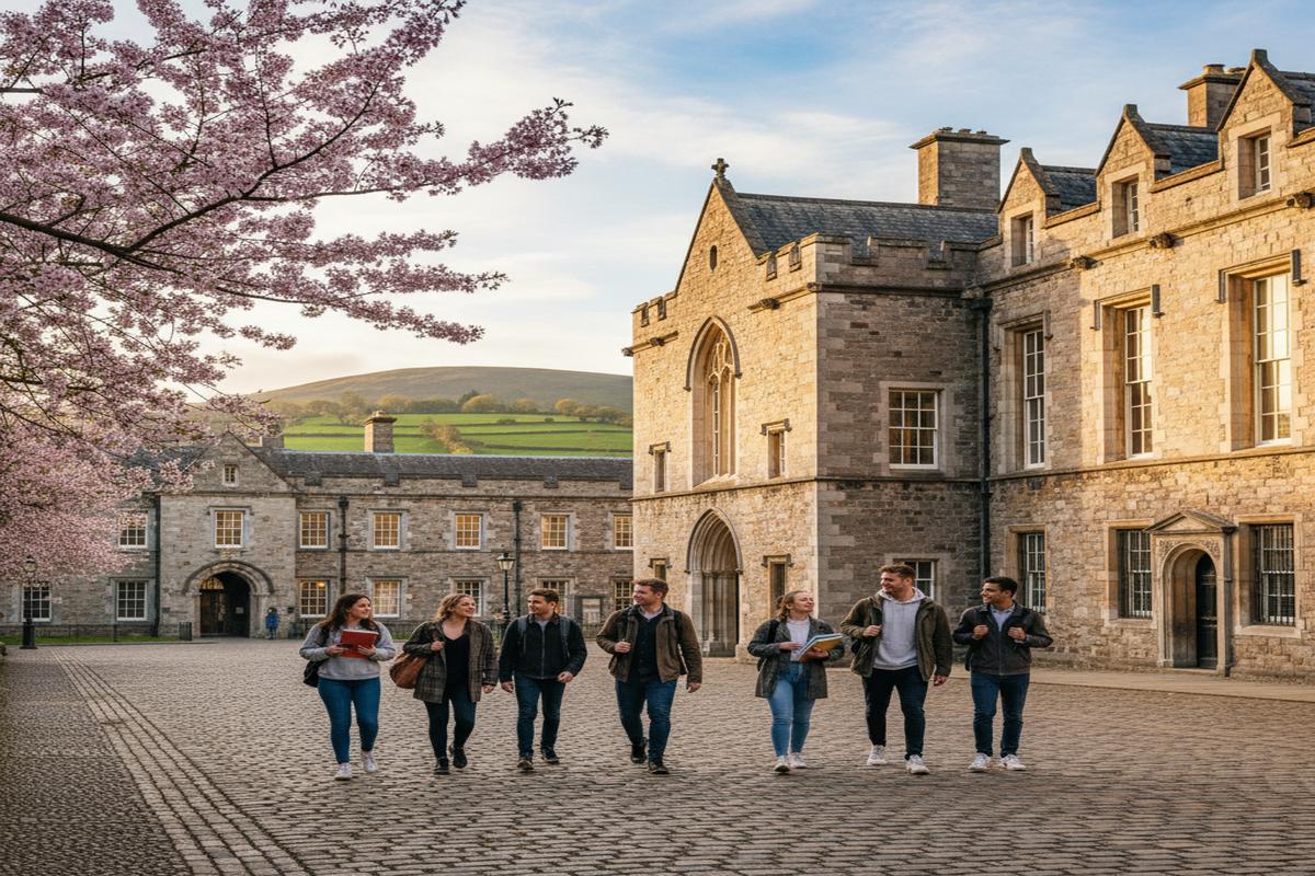 İrlanda üniversiteleri kampüs ortamından görüntü