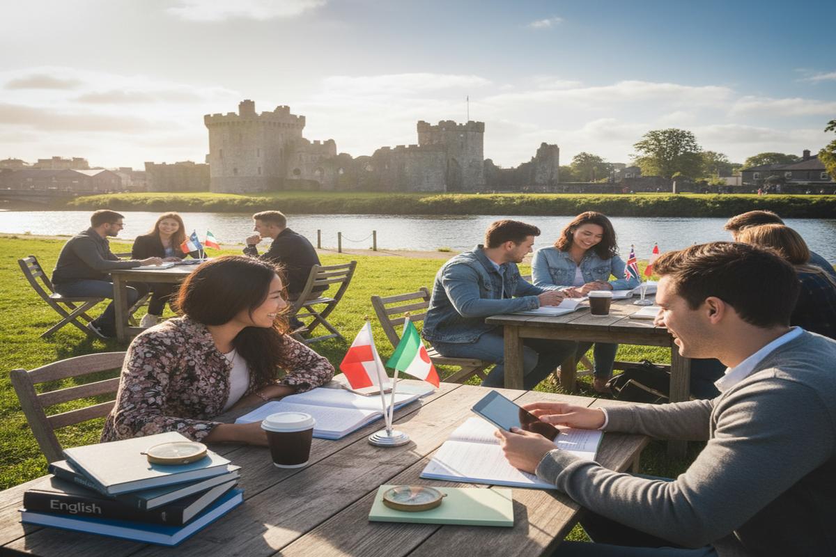 Limerick'te İngilizce dil eğitimi alan öğrenciler