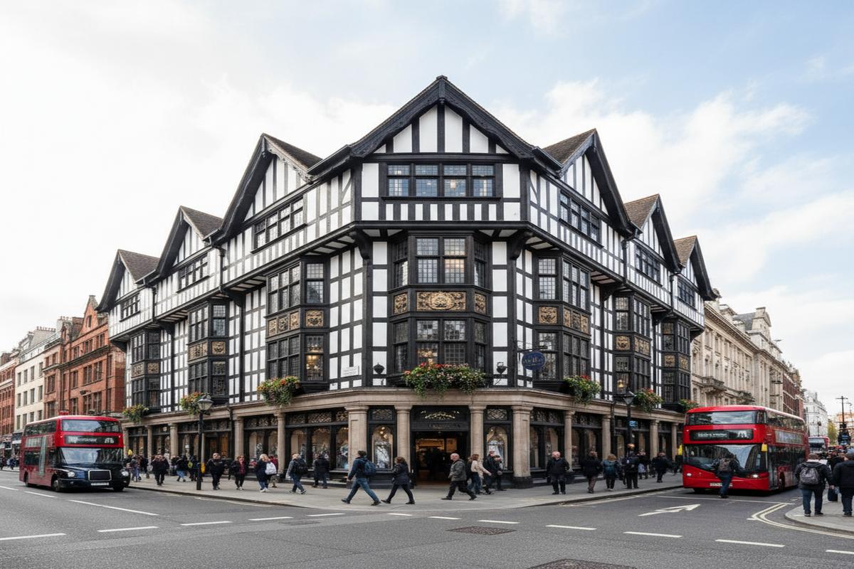 Liberty Londra mağazasının tarihi dış cephesi
