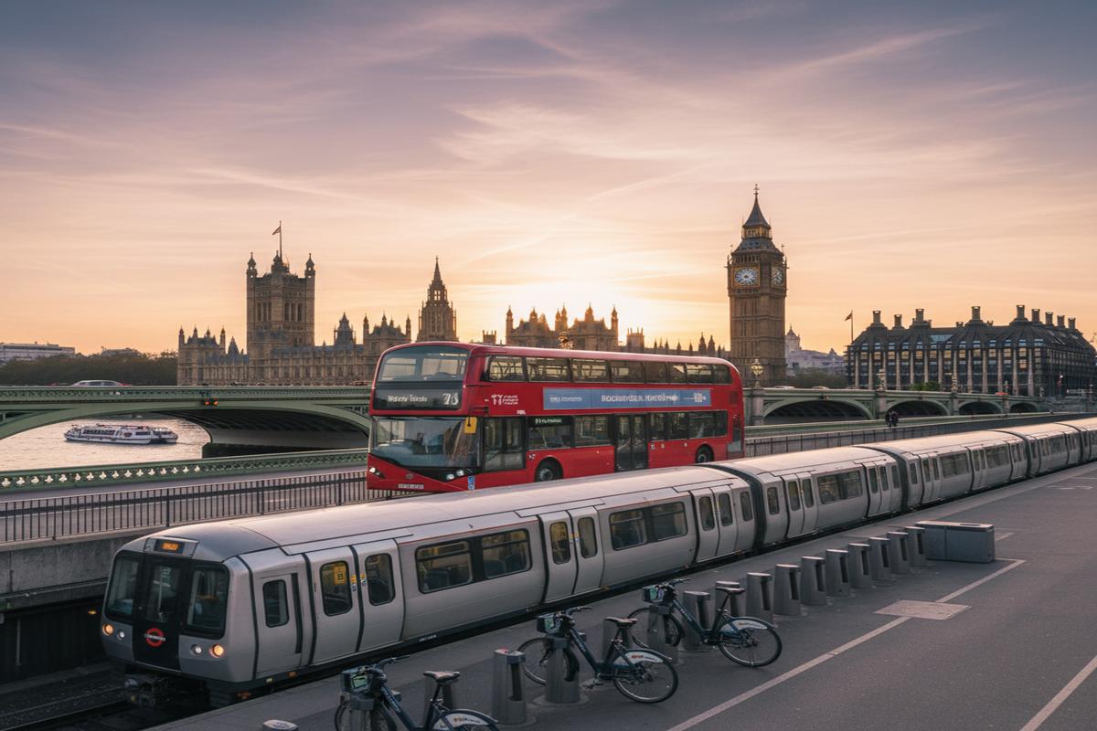 Londra ulaşım araçları, ikonik kırmızı otobüsler ve metro