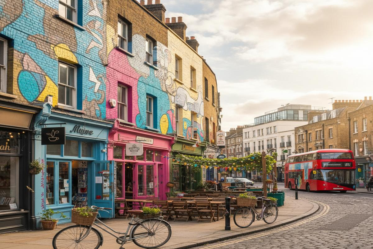 Londrada alternatif yaşam tarzı, sokak sanatı ve şehir manzarası