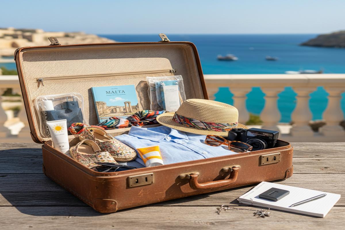 Malta seyahati için valiz hazırlığı yapan bir kişi
