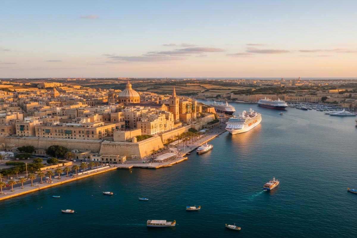 Malta'nın ekonomi ve turizm sektörlerinden gösterge bir manzara
