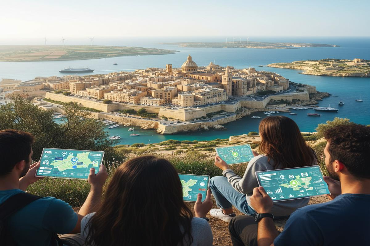 Malta'nın tarihi şehirlerinden renkli bir manzara