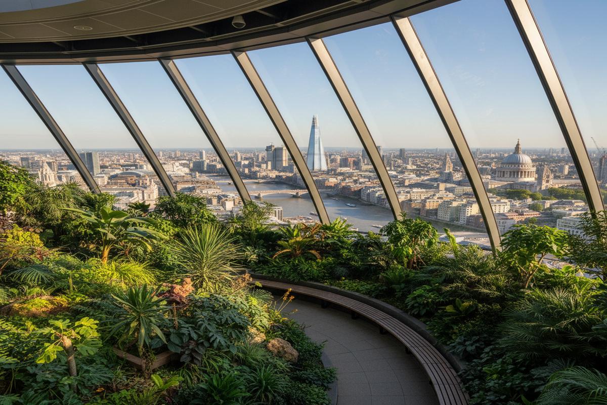 Sky Garden Londra'dan şehir manzarası ve seyir terası