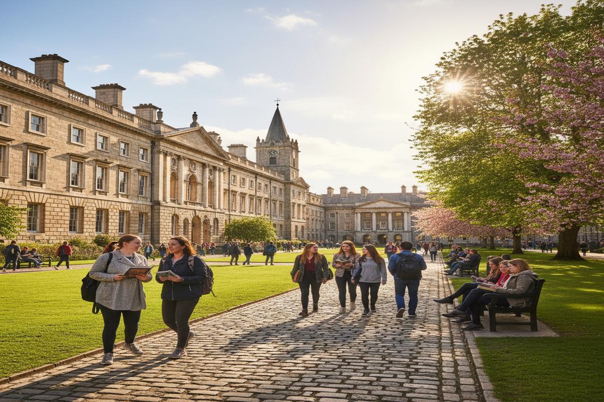 Trinity College Dublin tarihi kampüsü ve çevresi