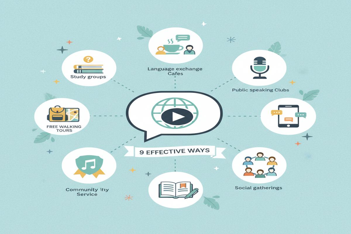 Yurt Dışında Ücretsiz İngilizce Konuşma Pratiği: 9 Yol