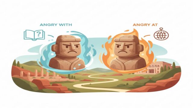 Angry with mi, angry at mi? Doğru kullanım rehberi