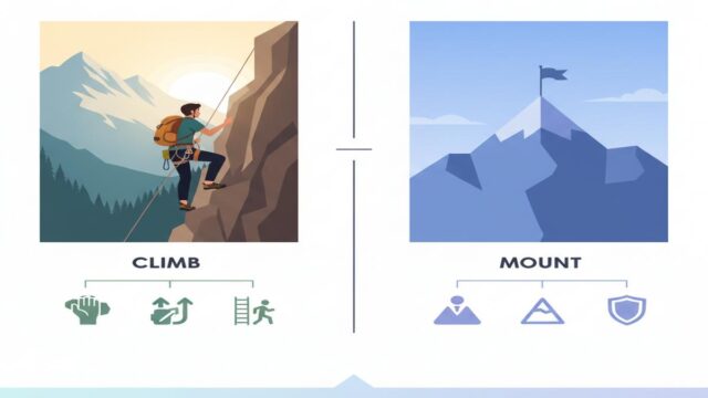 Climb vs Mount: Doğru Kullanım ve Örneklerle Rehber