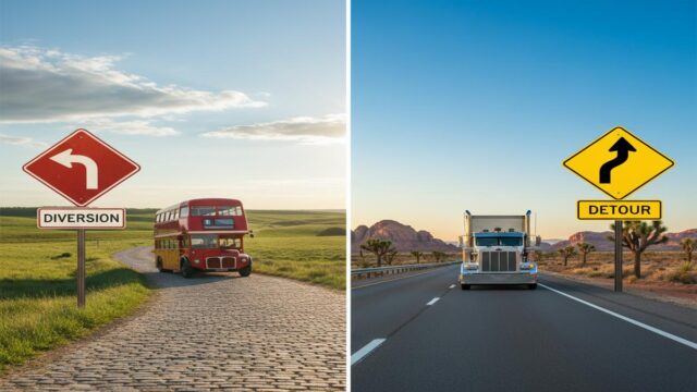Diversion vs Detour: İngiltere–ABD Yol Levhası Farkları
