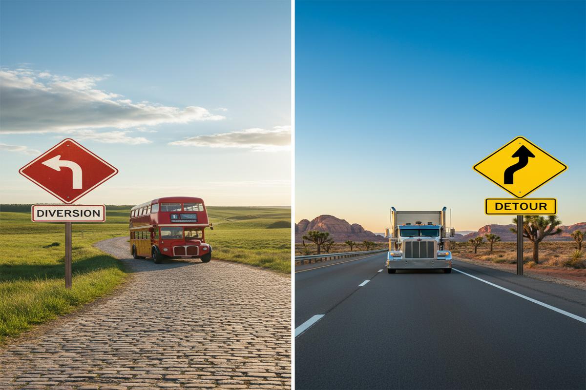 Diversion vs Detour: İngiltere–ABD Yol Levhası Farkları
