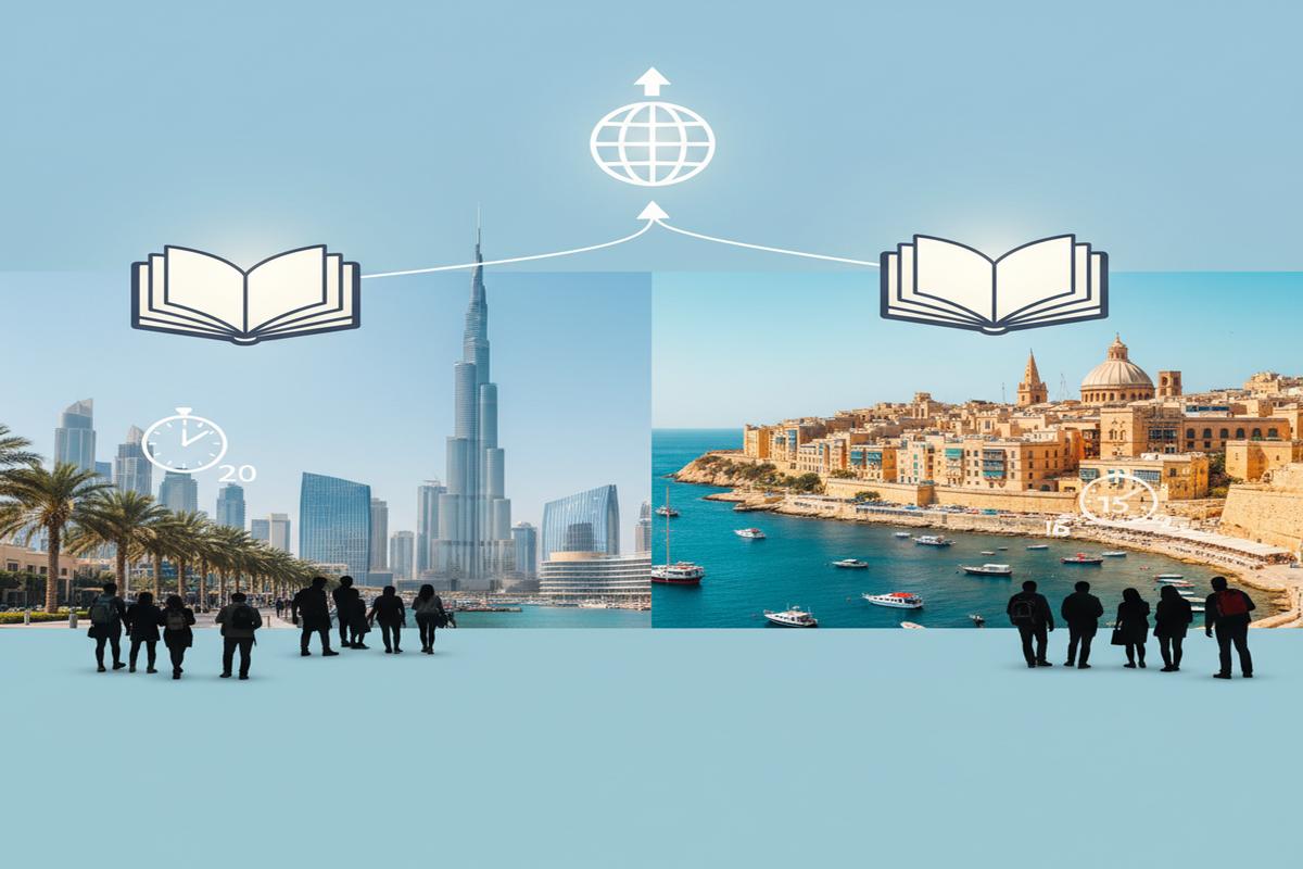 English Path Work and Study: Dubai & Malta çalışma saatleri