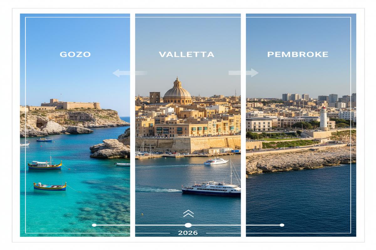 Malta Dil Okulu: Gozo, Valletta, Pembroke Karşılaştırması