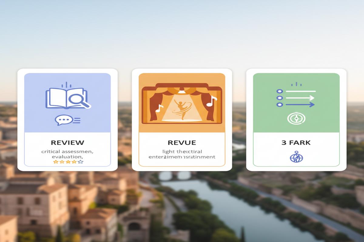 Review ve Revue farkı: Doğru kullanım, telaffuz ve örnekler