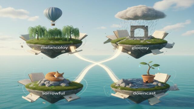 Sad yerine doğru kelime: unhappy, upset, down, devastated