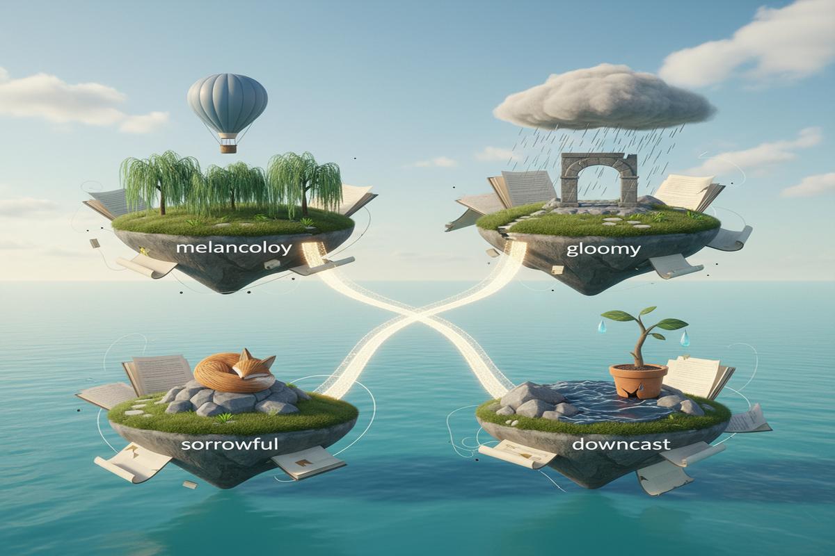 Sad yerine doğru kelime: unhappy, upset, down, devastated