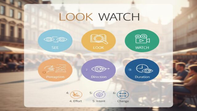 See–Look–Watch farkı: Doğru kullanım ve örnekler