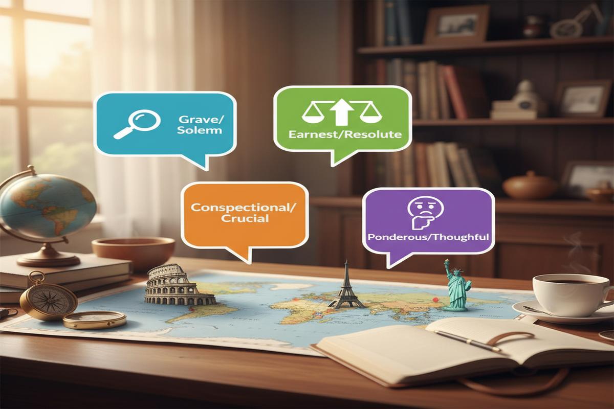 Serious yerine doğru kelime: severe, grave, earnest, solemn