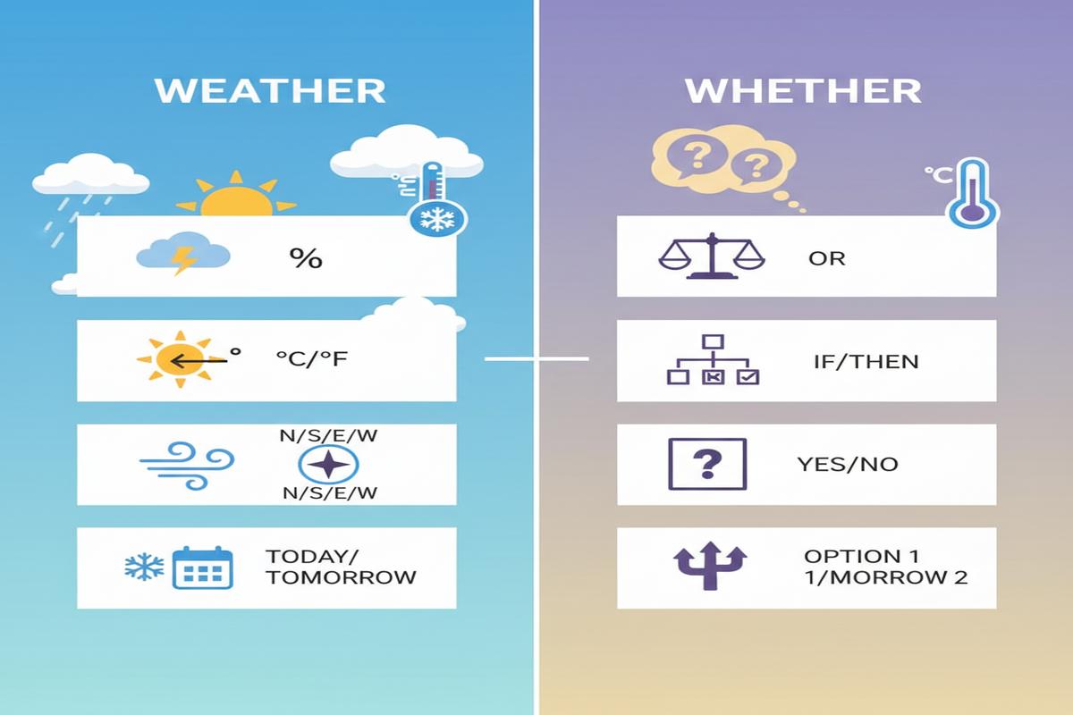 Weather vs Whether: Anlam, Kullanım ve Hızlı Seçim