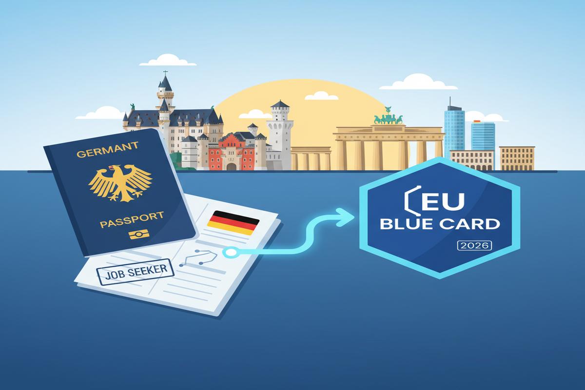 Almanya 18 Aylık İş Arama Oturumu ve Mavi Kart Rehberi