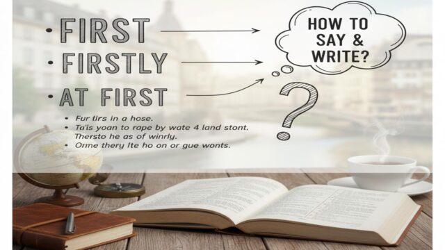 First, Firstly ve At First: Doğru Kullanım ve İpuçları