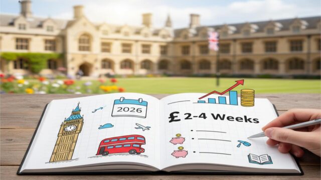 İngiltere Yaz Okulu Bütçesi: 2–4 Hafta Güncel Maliyet
