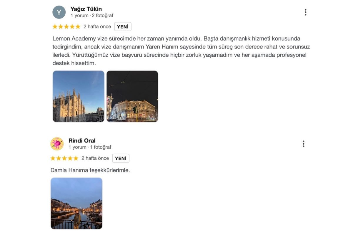 Lemon Academy danışmanlık memnuniyet mesajları