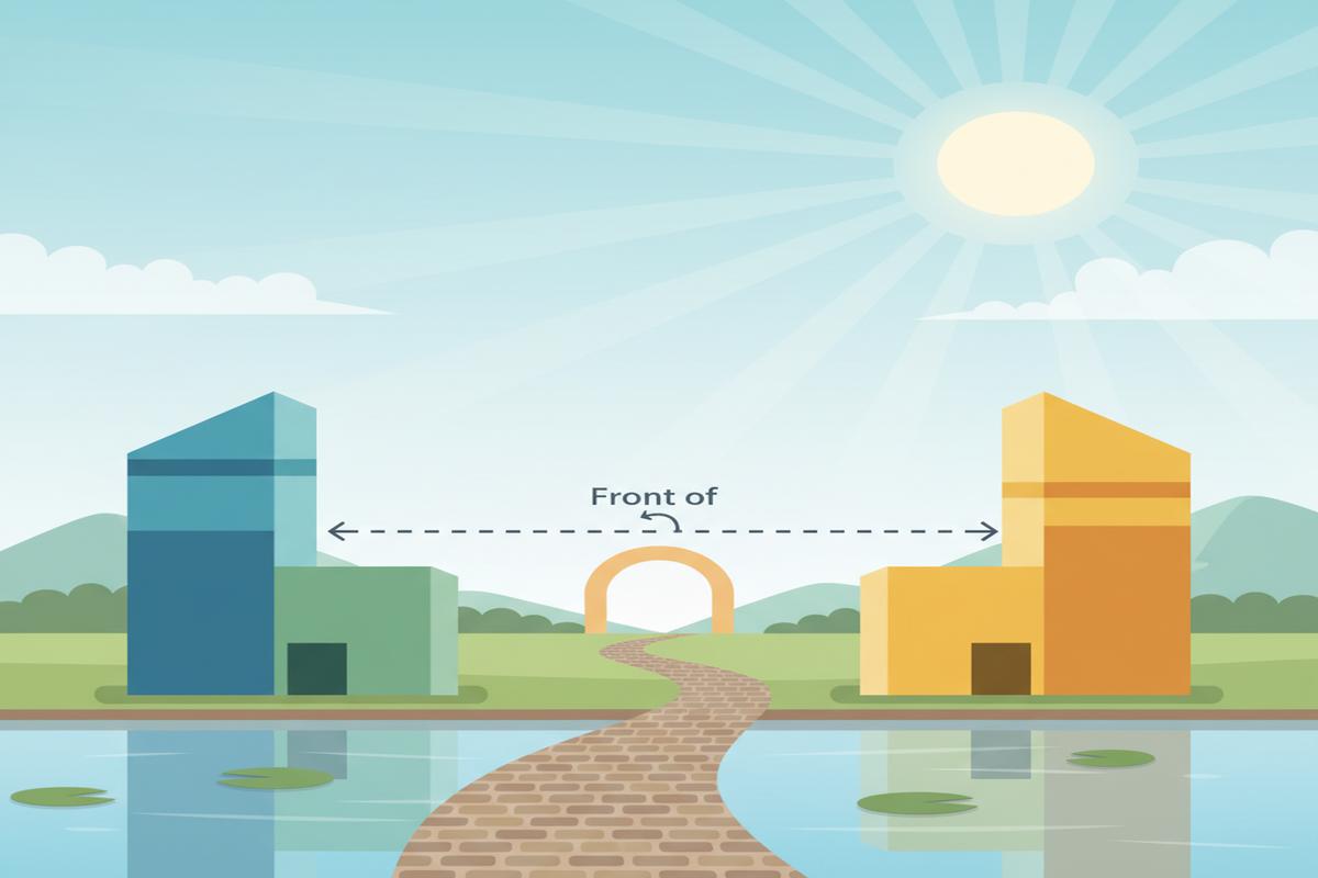 Opposite ve in front of: Fark, kullanım ve net örnekler